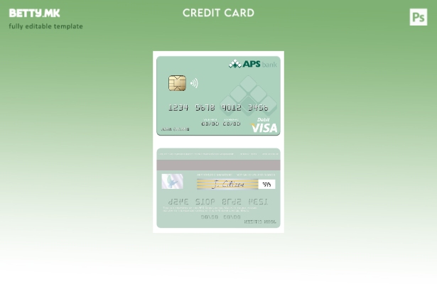 Модерен стил Малта APS Bank Limited шаблон за виза дебитна картичка